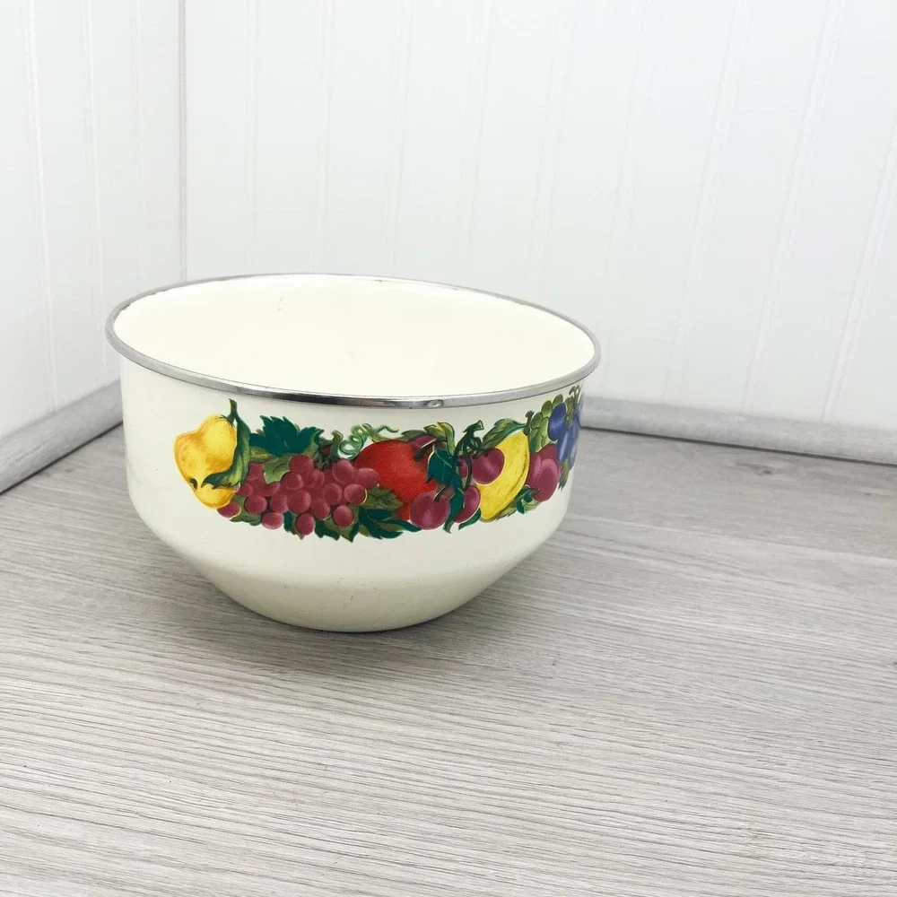 Vintage Vitroceramic Fruit Bowl‎ - Farmhouse Kitchen Decor